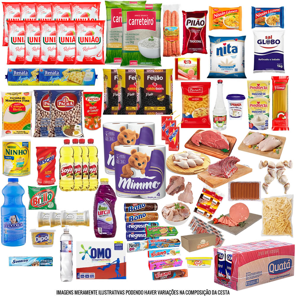 Cesta Básica Completa 102 Itens - Família Carioca
